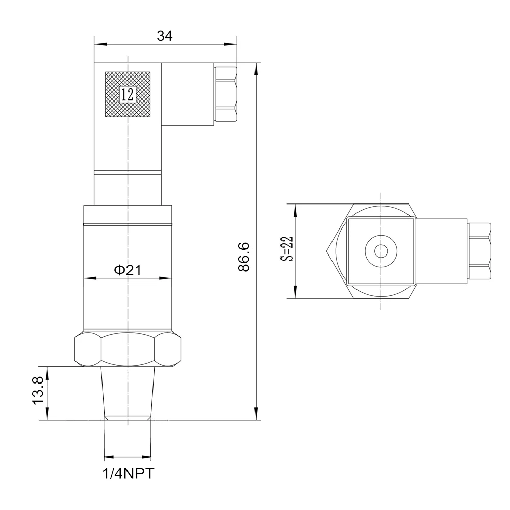 1/4NPT 12-36VDC 24VDC 4-20mA 0.5% 0-40Mpa optional stainless steel water oil fuel gas air pressure transmitter