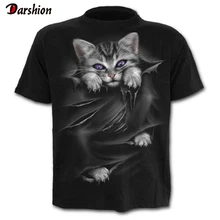 Новейшая футболка с 3D принтом кота, Повседневная футболка с коротким рукавом и круглым вырезом, модная мужская 3D Футболка с принтом/женские футболки высокого качества