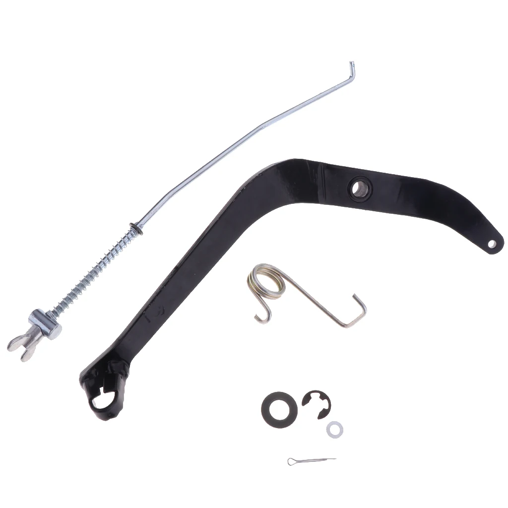 Rear Foot Brake Lever w/ Rod Kits Replace for Yamaha PW80 Motorcycle (Black&Silver)