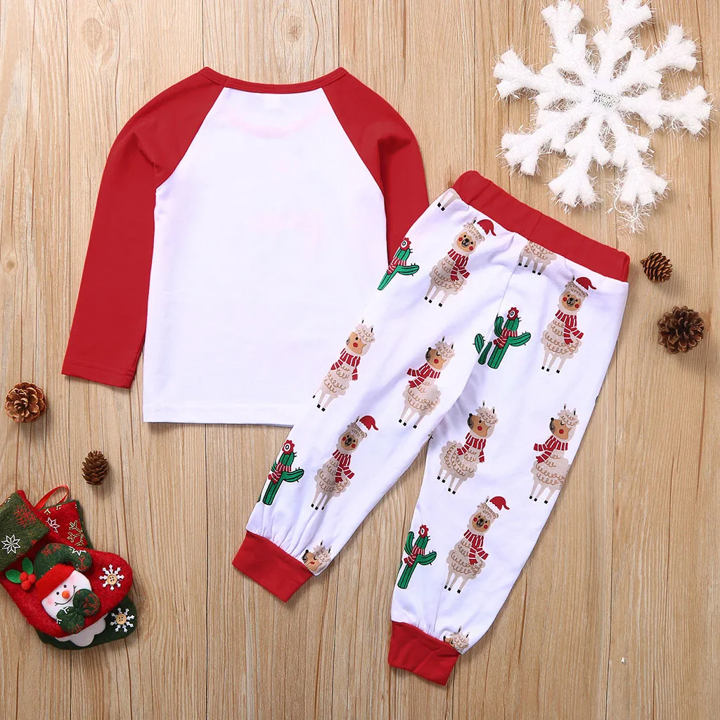 Рождественские Семейные пижамные комплекты Рождественский костюм для родителей и ребенка повседневные домашние пижамы Рождественская одежда для сна с рисунком для мамы и папы