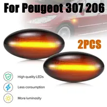 Clignotant latéral dynamique, Led séquentiel, pour Peugeot 307 206 207 407 107 pour citroën C1 C2 C3, 2 pièces