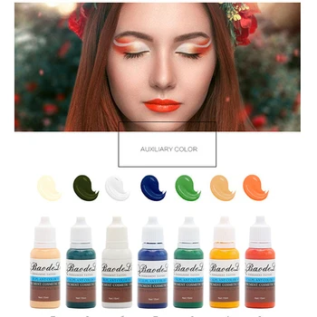 

7 Color Set Permanent Makeup Eyebrow Inks Lips Eye Line Tattoo Color Microblading Pigment Eyebrow Tattoo Color Inks(15ML)ink