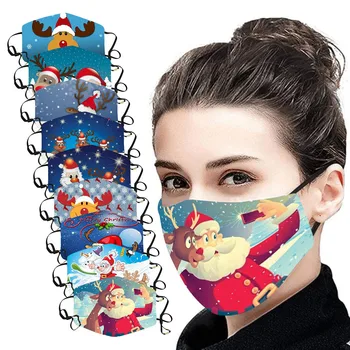 

Christmas Print Fashion Mouth Mask For Women Men Face Cover Dustproof Reusable Cartoon Face Masks Mouth-muffle Mascarillas Lot