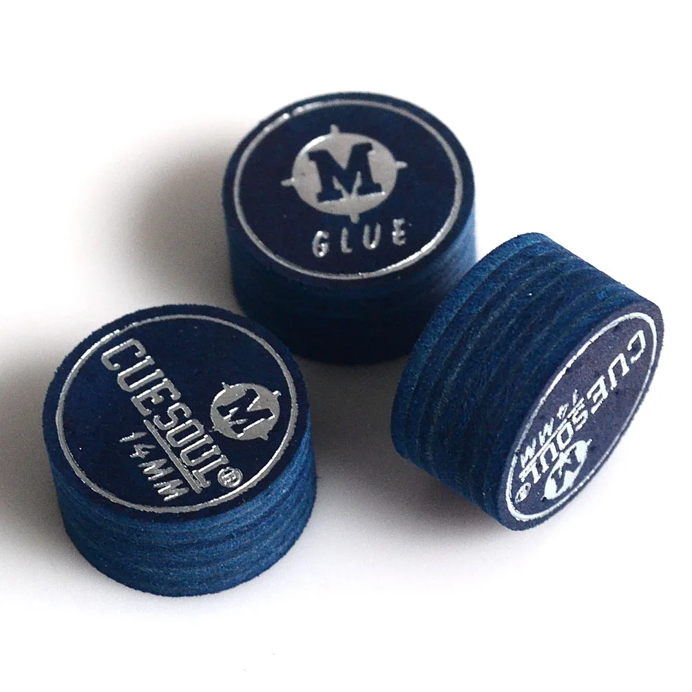 Pool Cue Tips CUESOUL Pool Billiard Cue Tips 14 mm-S/M/H-Set of 3 Blue pool cue tips billiard cue tips billiard accessories
