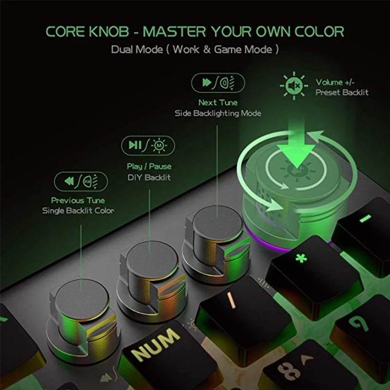 Механическая игровая клавиатура AULA с RGB подсветкой синий переключатель 108 клавиш