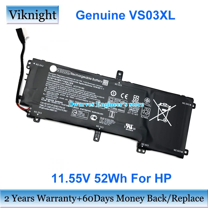 Оригинальный аккумулятор VS03XL для ноутбука HP Envy 15-as000 15-as100 15-as001ng (W6Z52EA) 15-as003ng 15-as004ng