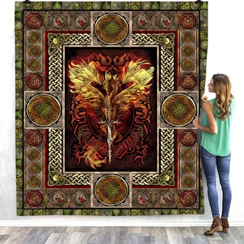 

3D Dragon Sword Lattice Printing Digital Quilt 2019 Animation Cool Comforter Dragon'S Seal Comfortable Summer Quilt For Beds