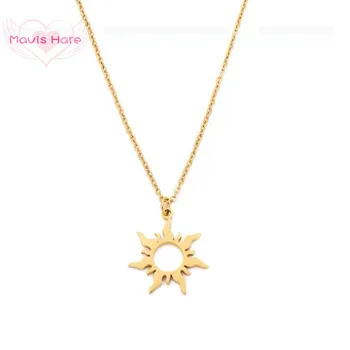

Mavis Hare 15mm Sun Pendant Stainless Steel Sun Necklace High Polished as Woman Best Gift