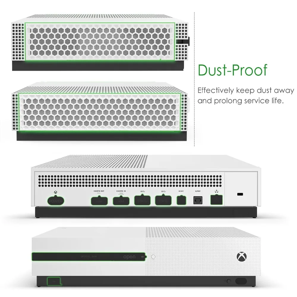 Dustproff игровые аксессуары для Microsoft Xbox one S системная консоль Dut Plug пылезащитный чехол для Xbox Box one Slim Version