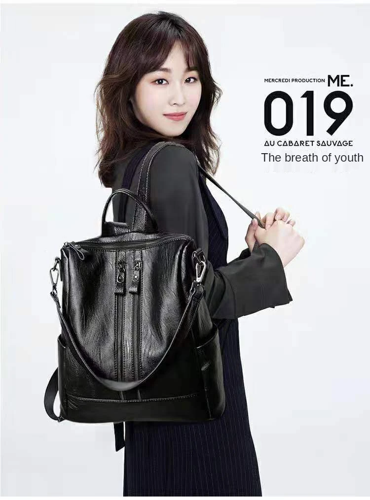 Soft Leather Backpack women 2022 Korean Version of The Large-Capacity College Style Backpack Mummy Fashion All-Match Lady bag Stylish Backpacks