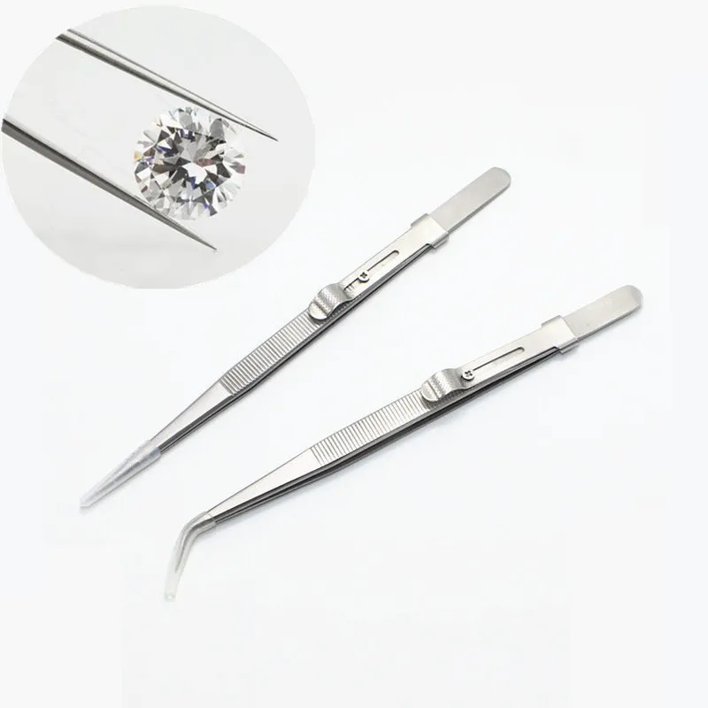 1pcs Presicion Industrial Tweezers for Jewelry Electronic Curved Tip