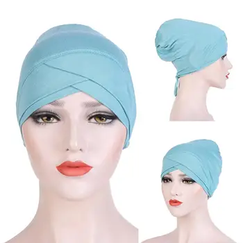 

Women Stretch Bandana Turban Head Scarf Sleeve Hijab Cap Hair Cover Hat Headwear Headdress Hair Styling Accessory Muslim scarf