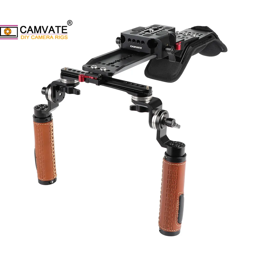 CAMVATE Pro плечевое крепление с ARRI 12 &quotмостовой пластиной ласточкин хвост и кожаной