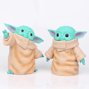 

2pcs/set Star War Mandalorian Little Baby YODA Statue 15cm Figure Toys