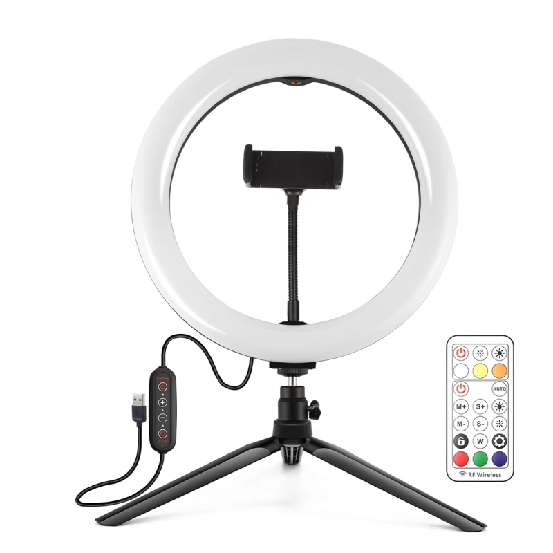 

PULUZ PKT3082B 26cm Marquee RGBW LED Ring Light 168 LED Dual-color Dimmable Video Fill Lights for Youtube Tiktok Live Broadcast