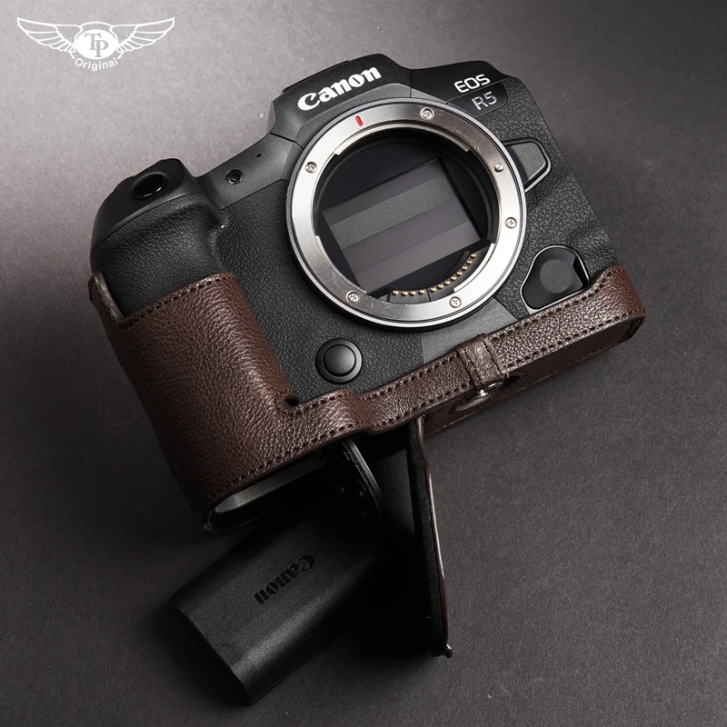 Genuine Leather Camera Bag Eos R5 R6 Leather Cover