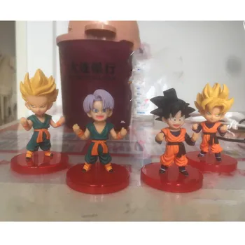 

4 Pcs/set WCF Anime Dragon Ball Torankusu Son Goten Change And Normalcy Original Version GK Action Figure Toy BOX 7CM X489