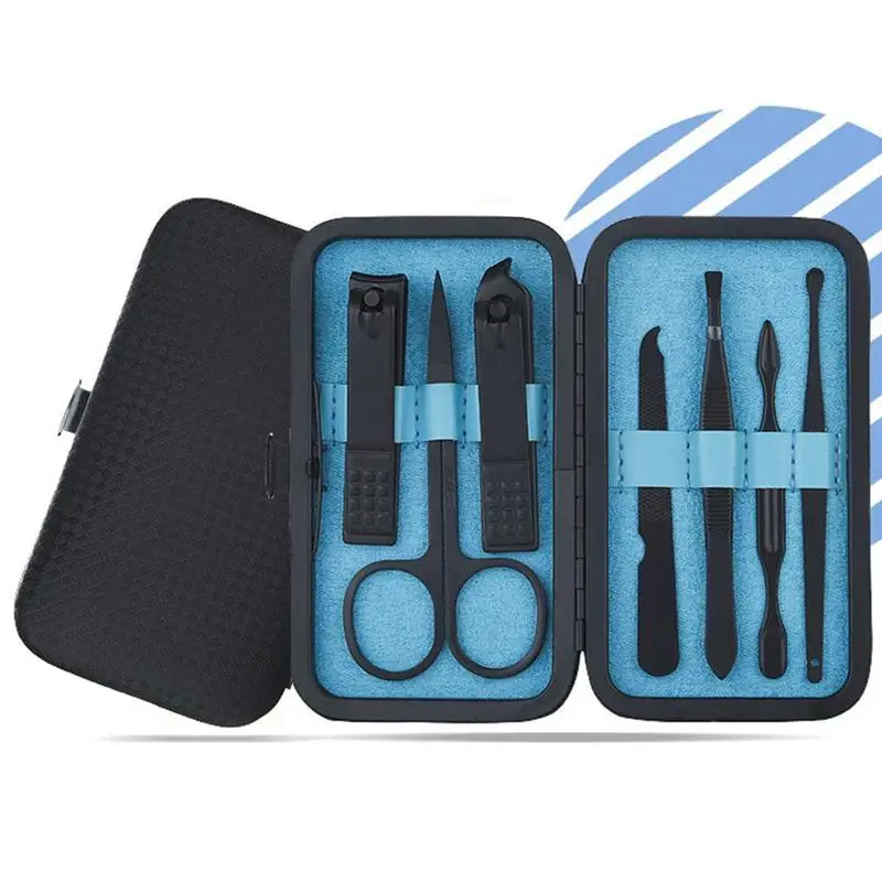 7 шт./компл. маникюр кусачки для ногтей педикюр набор Портативный путешествия гигиенический набор Нержавеющая сталь набор инструментов для ногтей