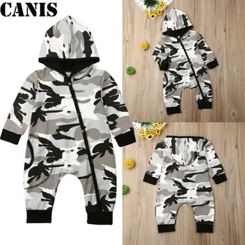 

Infant Baby Boy Clothes Camouflage Hooded Romper Bodysuit Jumpsuit Outfits 0-18M