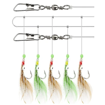 

3 Set Fishing Hook Stainless Steel Rigs Swivel Lure Pesca Bait Fishhook Single Combination String Hook with 5x Hooks