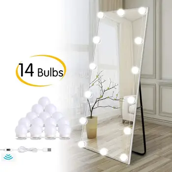 

LEADLY Makeup Mirror Lights 2 6 10 14 Led Light Up Mirror Hand Sensor Mirror Lamp Makeup Mirror Light Bulb Dimming Light String