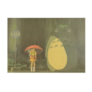 

Vintage Cartoon Anime Totoro Poster Home Decor Retro Kraft Paper Wall Sticker Decorative Paintings muursticker
