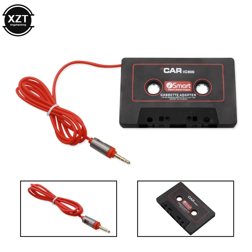 Adaptateur de cassette audio de voiture 3.5mm Jack AUX Converter pour iPod  CD, noir