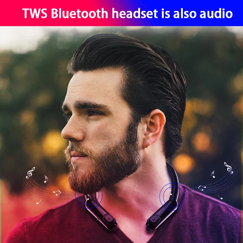 TWS Bluetooth наушники, включая портативное радио, HD стерео беспроводные наушники, шумоподавление игра Спортивная гарнитура