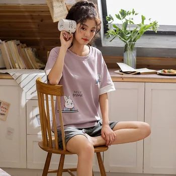 

Emblem Pullover JZ Short Sleeve Shorts Pajamas Casual Homewear Set Series
