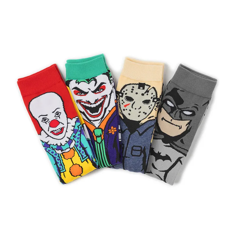 Новинка года; модные носки для костюмированной вечеринки в стиле Джокера Бэтмена и клоуна; теплые хлопковые носки для рождественской вечеринки; сезон осень-зима
