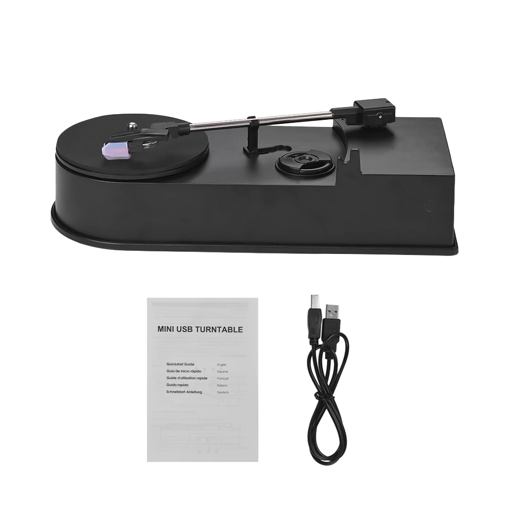 

Mini USB Stereo Turntable Vinyl Record Player 2-Speed(33/45 RPM) MP3/ WAV Converter Function with RCA Outputs