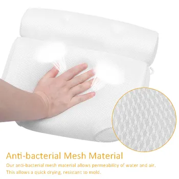 Breathable 3D Mesh Spa Bath Pillow with Suction Cups Neck and Back Support Spa Pillow for Home Hot Tub Bathroom Accessories 2