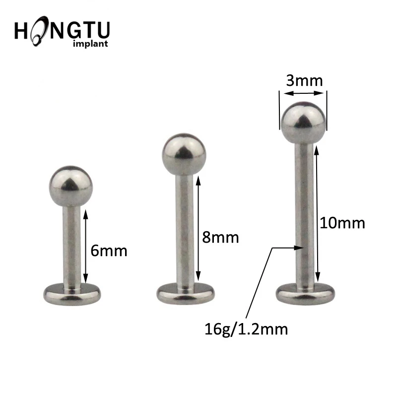 

1pcs Medical Titanium Steel Stud Earring Punk Rod Ball-Type Screws Small Earrings Unisex Ear Bone Nail Lip Piercing Jewelry