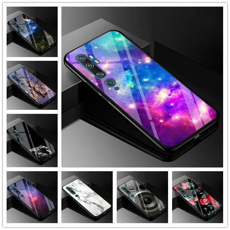 Чехол для Xiaomi Mi Note 10 6 47 дюймов закаленное стекло жесткая задняя крышка Note10 чехлы