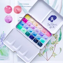 Caixa de pintura da aguarela da cor dos doces 24 cores/1ml portátil mini pintura da aguarela iniciante macaron conjunto fontes da arte