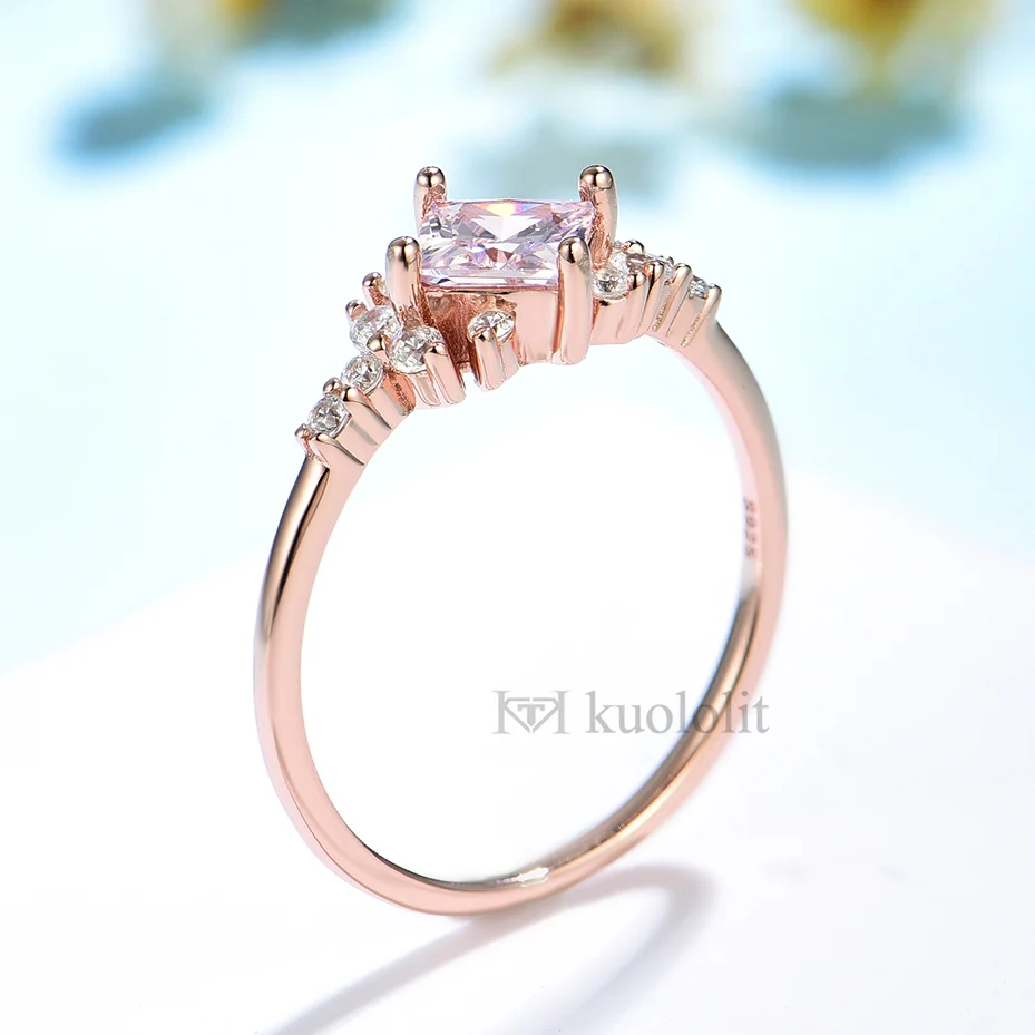 Buy quality 14k Rose Gold and Diamond Flower Ring with Twisted Band in Pune