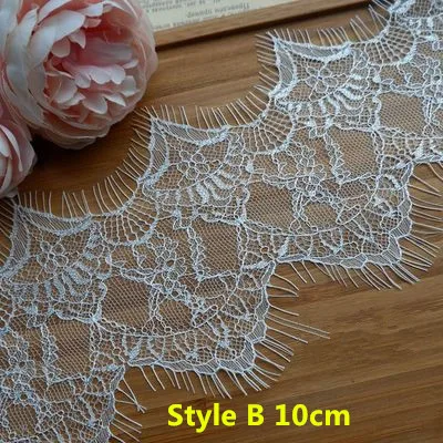 style B white 6 метров изысканные волнистые ресницы кружево своими руками свадебная вуаль сшивание украшение Домашняя одежда украшения на шею - Цвет: style B white