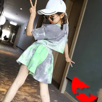 

2020 Summer 2PCS Sweet Girls Clothes Sets Short Sleeve T-shirt Tops+Shorts Outfits New Casual Kids Sets Children's Clothing W302