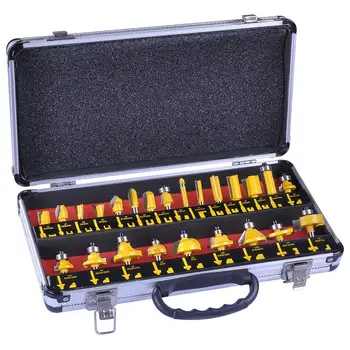 

24pcs Labor-saving Milling Cutter Wood Cabinet Armrest Line Modeling Woodworking Tenon Tool Drum Line Arc Trimming Knife