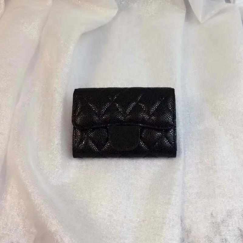 

New European American fashion sheepskin black vintage caviar diamond lattice hasp card holders wallet mini business card wallets