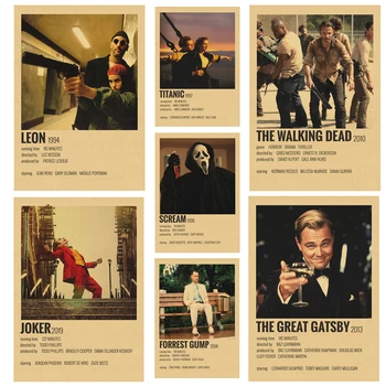 Retro clásico película de televisión de papel Kraft cartel Leon Joker película carteles modernos imagen de pintura de arte para habitación Bar Café decoración de la pared