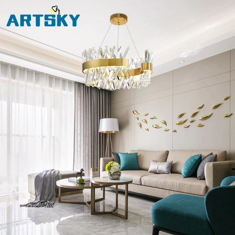 

Modern Garden Fence Design LED Semi-circular Crystal Pendant Lights for Restaurant Kitchen Decoration Lighting Fixtures
