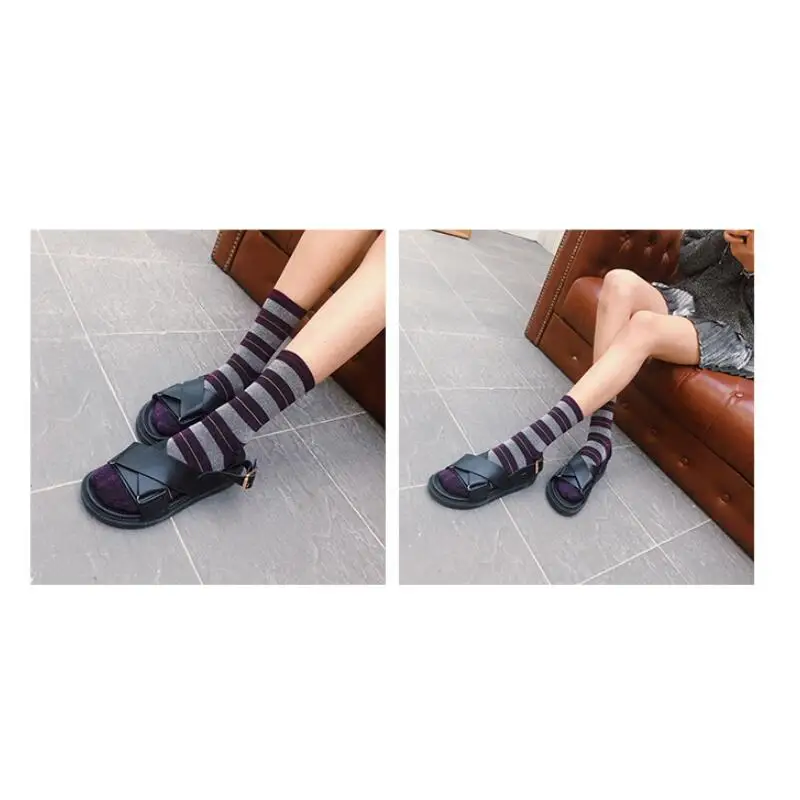 Женские однотонные металлические люрексы набор носков до лодыжек девушки наклейки на ногти полосы короткие носки женские летние носки 5 пар/лот AL210SC