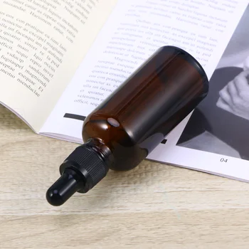 

Refillable Empty Essential Oil Bottle With Dropper Essential Oil Spray Glass Bottle (50ml Dark Brown Oil Bottle, Black Microgroo