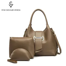 SCV 3 шт. модные сумки через плечо женские сумки женские кожаные сумки через плечо+ сумка через плечо+ Сумочка+ клатч кошельки