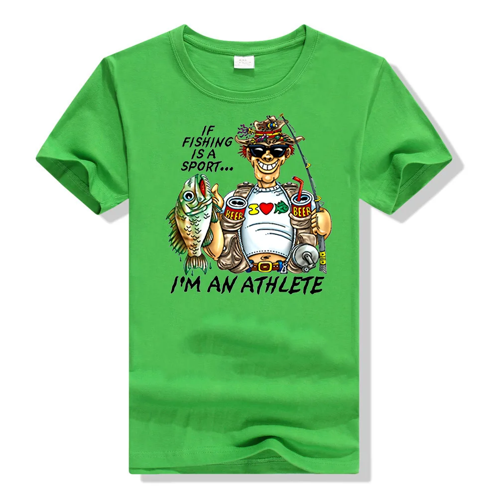 Мужская спортивная футболка с надписью «Fishing is a Sport I'm An Athlete», подарок для папы, забавная рыба, рыбак, футболка для спортзала - Цвет: Зеленый