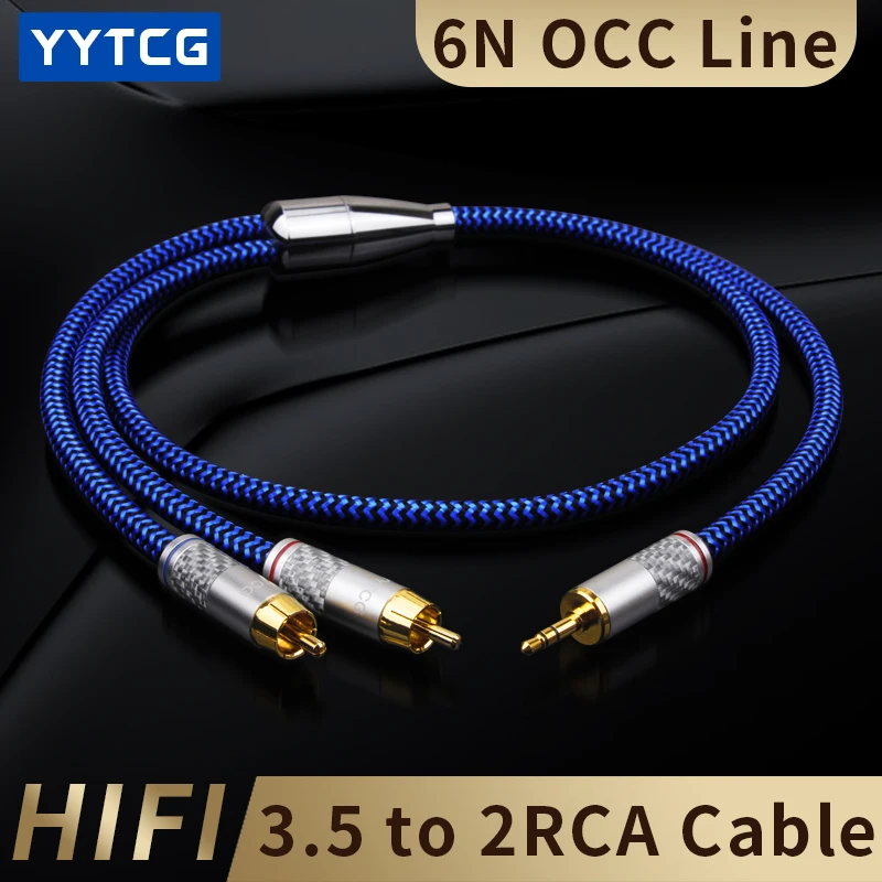 YYTCG Hifi Audio Cable Mini Jack 3 5mm to 2 RCA for Car AUX PC Headphone Mobile 1 8 3 5 to Dual RCA Speaker Cable 1M 2M 3M 5M