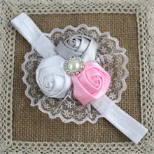 Европейская и американская детская лента для волос, детская кружевная лента для волос, розовая бутонная Детская резинка для волос, детская фотосессия