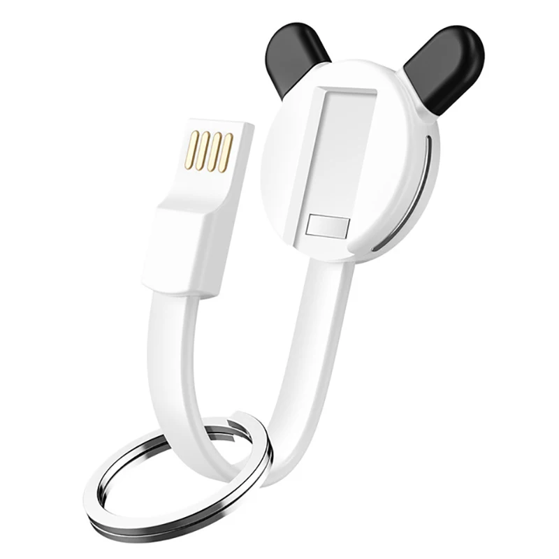 3 в 1 USB кабель Micro usb type C кабель освещения для iPhone Xiaomi HUAWEI P20 samsung 2.4A Мини Брелок Зарядное устройство кабели для зарядки - Цвет: white