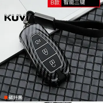 

Carbon Fiber Alloy Car Remote Key Fob Shell Cover Case For Ford Fiesta Focus 3 4 Mondeo Ecosport Kuga Focus ST styling